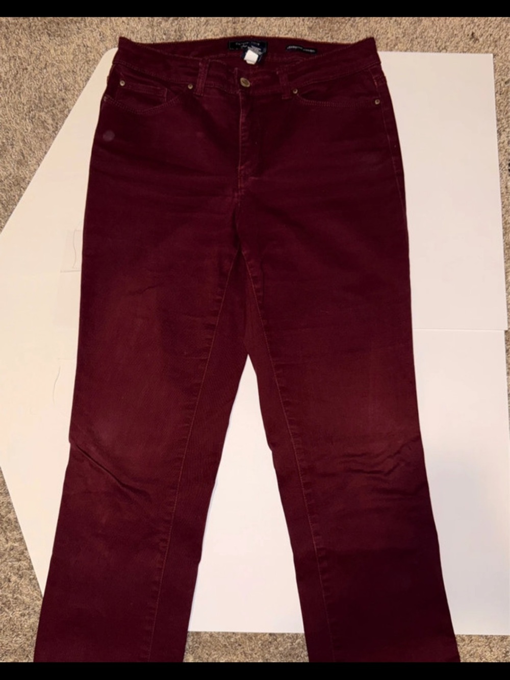 Charter Club Straight-Leg Corduroy Jeans in Burgundy